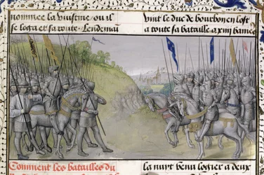 paní 659 f.204 r. Francouzská armáda poráží Vlámy u Casselu v roce 1328, 1477